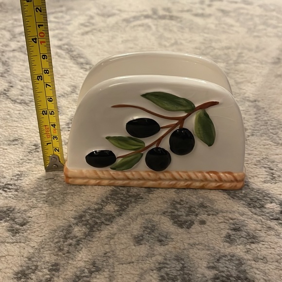 Ceramic olive basket weave napkin holder - Picture 6 of 7